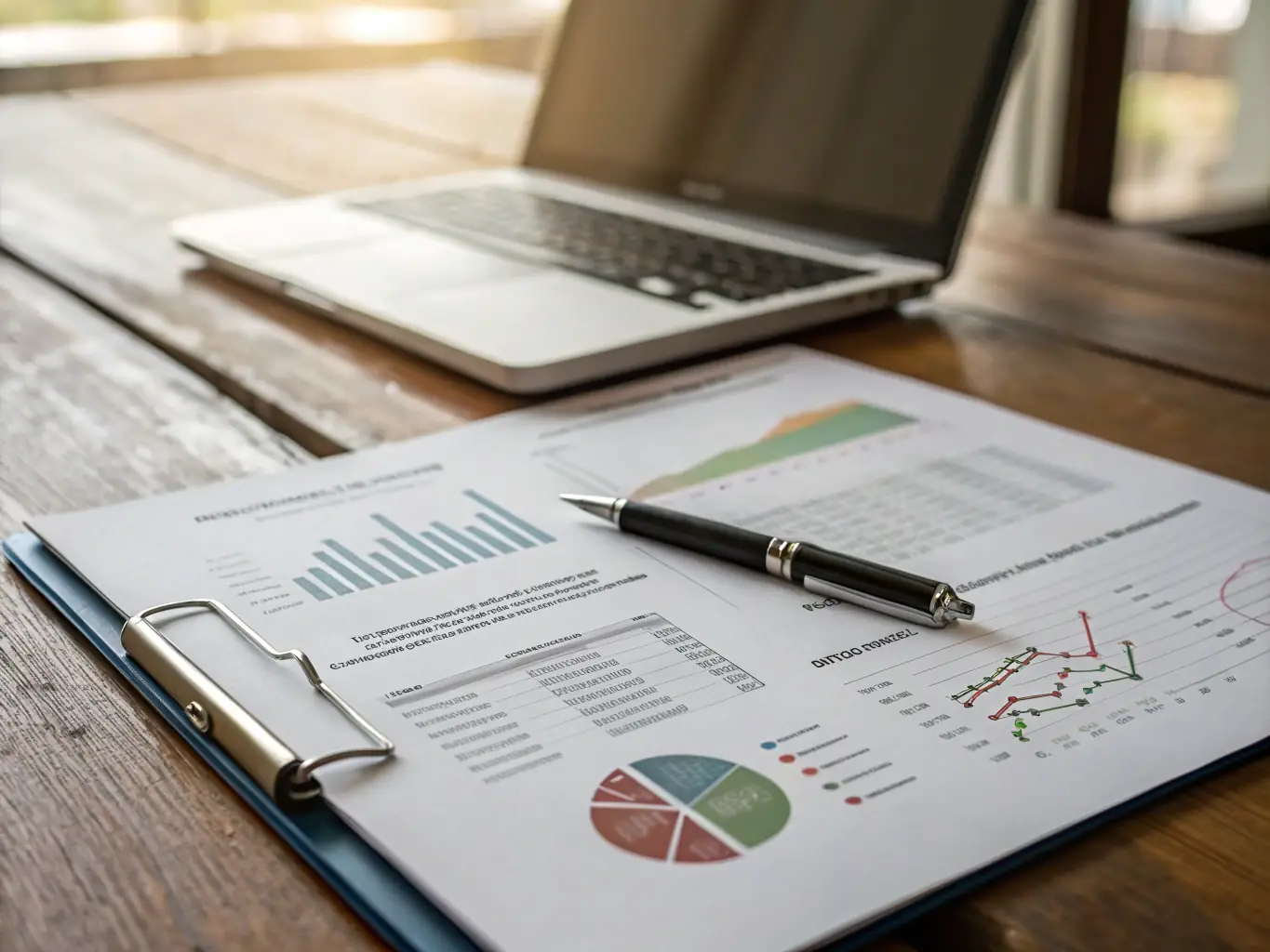 An image of a detailed business plan with charts and graphs, highlighting key financial projections and market analysis for a UK-based startup.